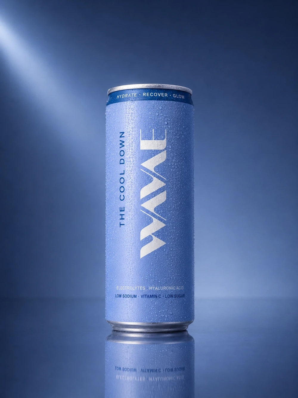 WAVAE The Cool Down electrolyte drink can, studio hero shot